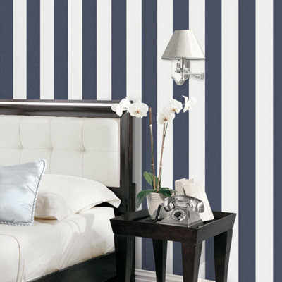 Galerie Smart Stripes 2 Blue Surface Stripe Smooth Wallpaper from B&Q