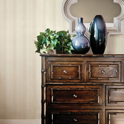 Galerie Palazzo Cream Silk Stripe Embossed Wallpaper from B&Q