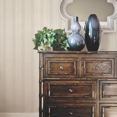 Galerie Palazzo Cream Silk Stripe Embossed Wallpaper from B&Q