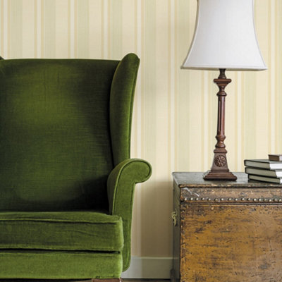 Galerie Palazzo Green Silk Stripe Embossed Wallpaper from B&Q