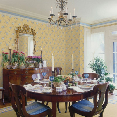 Galerie Palazzo Blue Turquoise Floral Embossed Wallpaper from B&Q