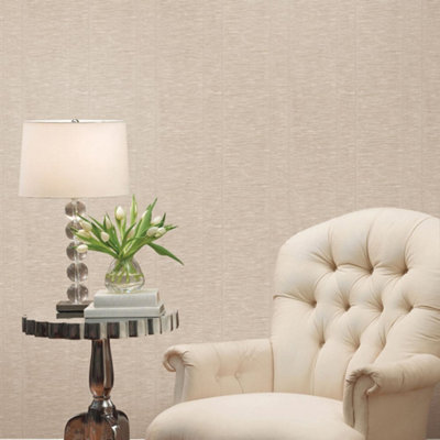 Galerie Palazzo Cream Pleated Stripe Embossed Wallpaper from B&Q