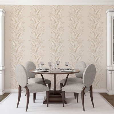 Galerie Palazzo Cream Fern Embossed Wallpaper from B&Q