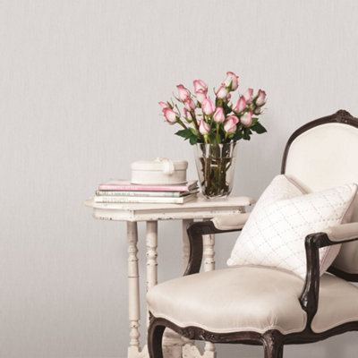 Galerie Palazzo Silver Grey Vertical Texture Embossed Wallpaper from B&Q