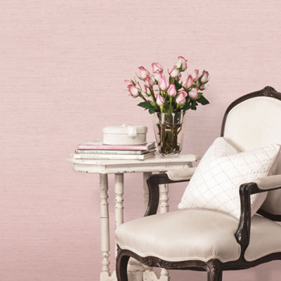 Galerie Palazzo Pink Silk Texture Embossed Wallpaper from B&Q