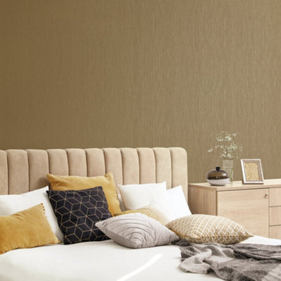 Galerie Special Fx Yellow Gold Vertical Textile Embossed Wallpaper from B&Q