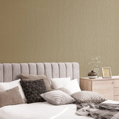 Galerie Special Fx Yellow Gold Vertical Textile Embossed Wallpaper from B&Q