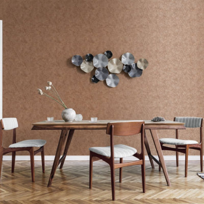 Galerie Special Fx Orange Gold Metallic Crackle Texture Embossed Wallpaper from B&Q
