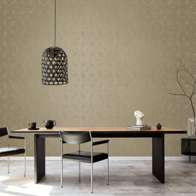 Galerie Special Fx Yellow Gold Metallic Spiral Embossed Wallpaper from B&Q