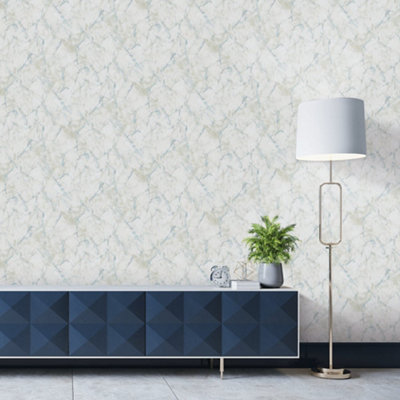 Galerie Natural Fx 2 Blue Marble Effect Wallpaper Roll from B&Q