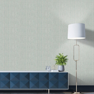 Galerie Natural Fx 2 Light Blue/cream Bamboo Stripe Matte Wallpaper Roll from B&Q