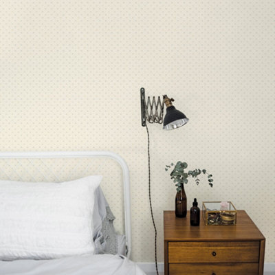 Galerie Miniatures 3 Blue Beige Cream Mini Fan Motif Smooth Wallpaper from B&Q
