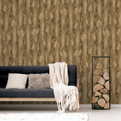 Galerie Organic Textures Brown Chinchilla Fur Textured Wallpaper from B&Q