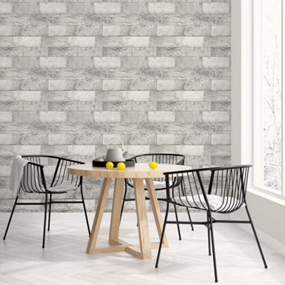 Galerie Organic Textures Grey Organic Stone Textured Wallpaper from B&Q