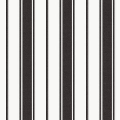 Galerie Smart Stripes 3 Black/white Heritage Stripe Wallpaper Roll from B&Q