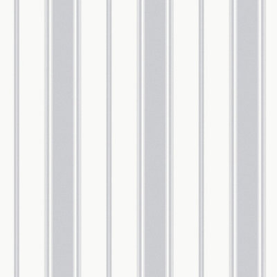 Galerie Smart Stripes 3 Grey/white Heritage Stripe Wallpaper Roll from B&Q