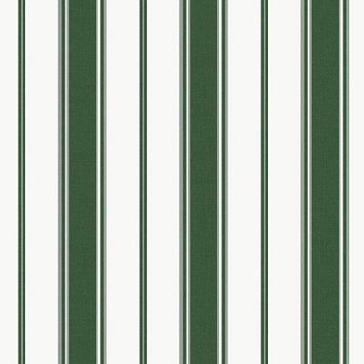 Galerie Smart Stripes 3 Green/white Heritage Stripe Wallpaper Roll from B&Q