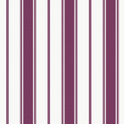 Galerie Smart Stripes 3 Purple/white Heritage Stripe Wallpaper Roll from B&Q
