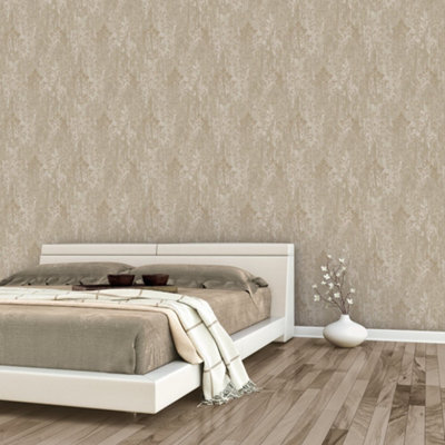 Galerie Metallic Fx Gold Modern Metallic Damask Textured Wallpaper from B&Q