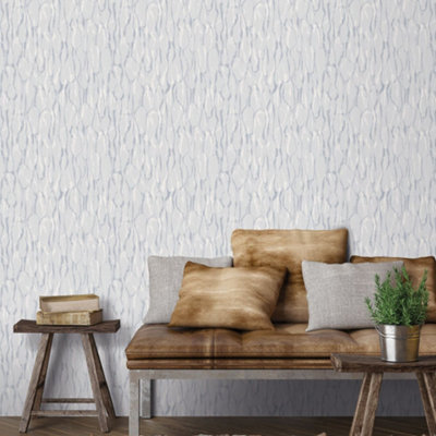 Galerie Atmosphere Grey Drizzle Smooth Wallpaper from B&Q