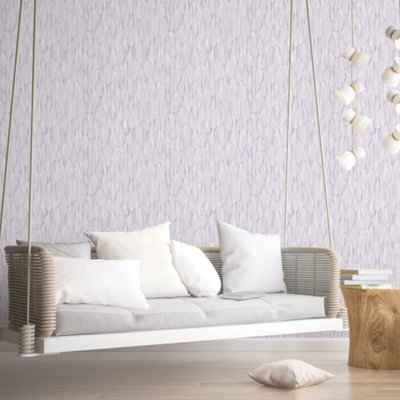 Galerie Atmosphere Purple Drizzle Smooth Wallpaper from B&Q