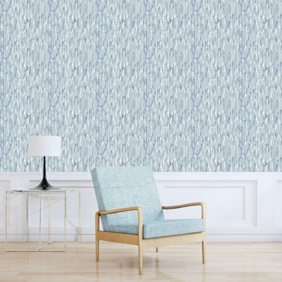 Galerie Atmosphere Turquoise Drizzle Smooth Wallpaper from B&Q