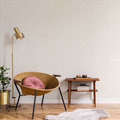 Galerie Atmosphere Taupe Hextex Smooth Wallpaper from B&Q