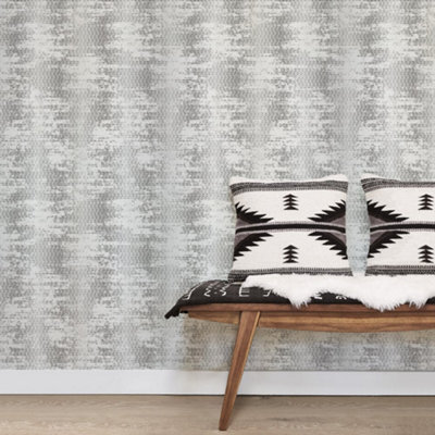 Galerie Bazaar Greys Black Bazaar Weave Smooth Wallpaper from B&Q