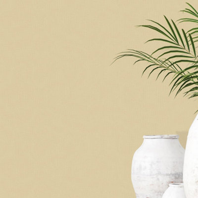 Galerie Bazaar Light Ochre Hop Sack Smooth Wallpaper from B&Q