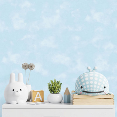 Galerie Tiny Tots 2 Blue Glitter Baby Texture Smooth Wallpaper from B&Q