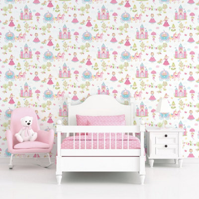 Galerie Tiny Tots 2 Primary Fairytale Smooth Wallpaper from B&Q