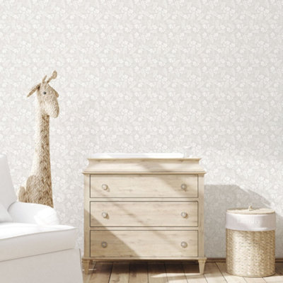 Galerie Tiny Tots 2 Greige Koala Leaf Smooth Wallpaper from B&Q