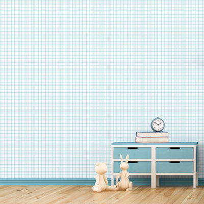 Galerie Tiny Tots 2  Plaid Smooth Wallpaper from B&Q
