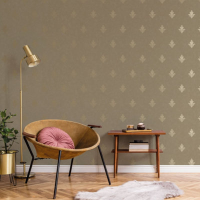 Galerie Emporium Gold Mehndi Motif Embossed Wallpaper from B&Q