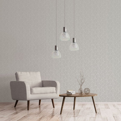 Galerie Emporium Grey Silver Mottled Metallic Plain Smooth Wallpaper from B&Q