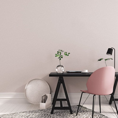 Galerie Emporium Pink Mottled Metallic Plain Smooth Wallpaper from B&Q