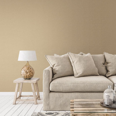 Galerie Emporium Gold Mottled Metallic Plain Smooth Wallpaper from B&Q