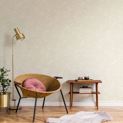 Galerie Emporium Pearl Acanthus Trail Embossed Wallpaper from B&Q