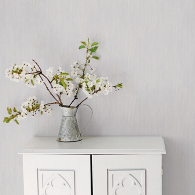 Galerie Secret Garden Grey Textured Plain Effect Wallpaper Roll from B&Q