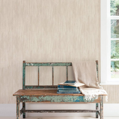 Galerie Secret Garden Taupe Textured Plain Effect Wallpaper Roll from B&Q