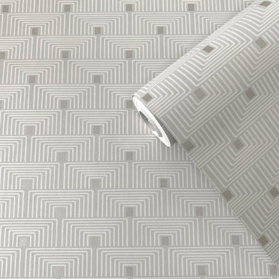 Galerie Boutique Collection Metallic Geometric Key Wallpaper from B&Q