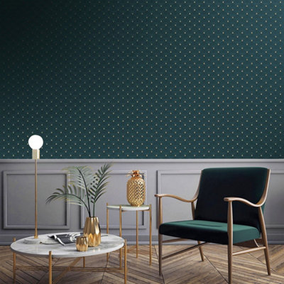 Galerie Boutique Collection Metallic Geometric Key Wallpaper from B&Q