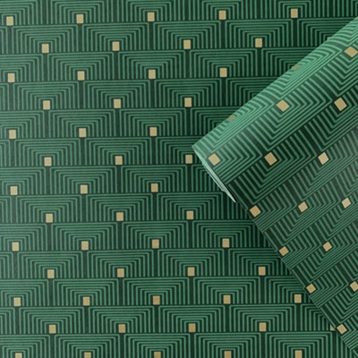 Galerie Boutique Collection Metallic Geometric Key Wallpaper from B&Q