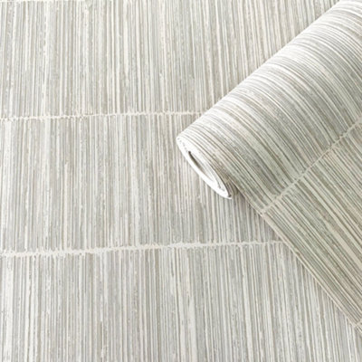 Galerie Boutique Collection Shimmery Geometric Bamboo Stripe Wallpaper from B&Q