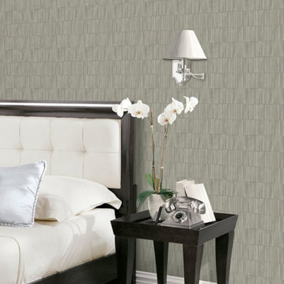 Galerie Boutique Collection Shimmery Geometric Bamboo Stripe Wallpaper from B&Q
