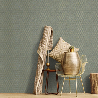 Galerie Lustre Collection Geo Arch Wallpaper Roll from B&Q