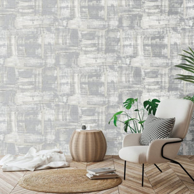 Galerie Lustre Collection Metallic Abstract Wallpaper Roll from B&Q