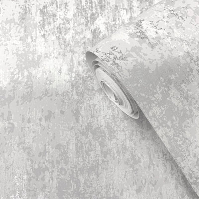 Galerie Lustre Collection Metallic Concrete Wallpaper Roll from B&Q