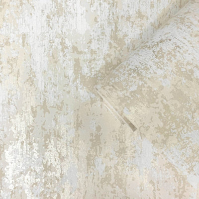 Galerie Lustre Collection Metallic Concrete Wallpaper Roll from B&Q
