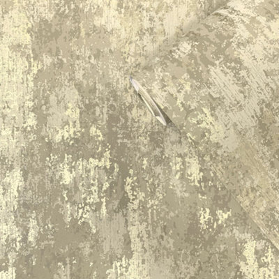 Galerie Lustre Collection Metallic Concrete Wallpaper Roll from B&Q